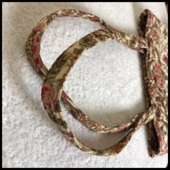 Victorian Floral Style Print Cotton Shoulder Bag - Picture 7 of 12